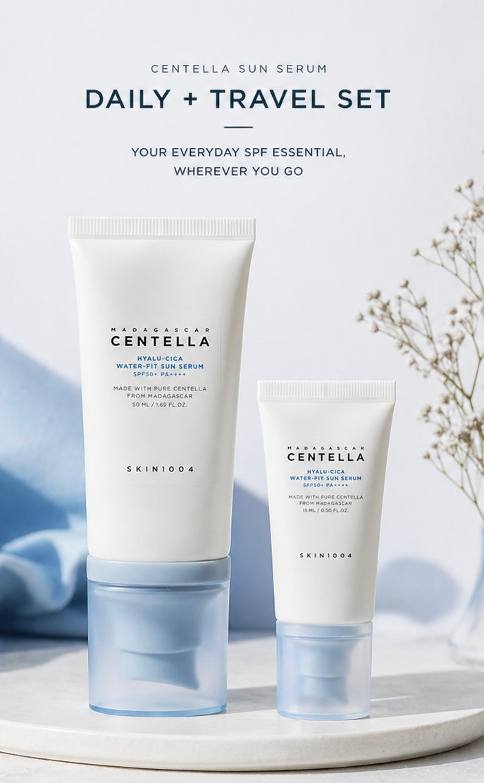 SKIN1004 Madagascar Centella Sun Serum SPF 50+ Duo — Daily + Travel Set