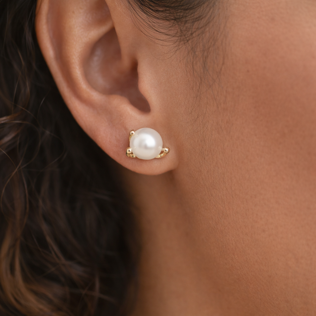 Soft Glow Pearl Stud Earrings