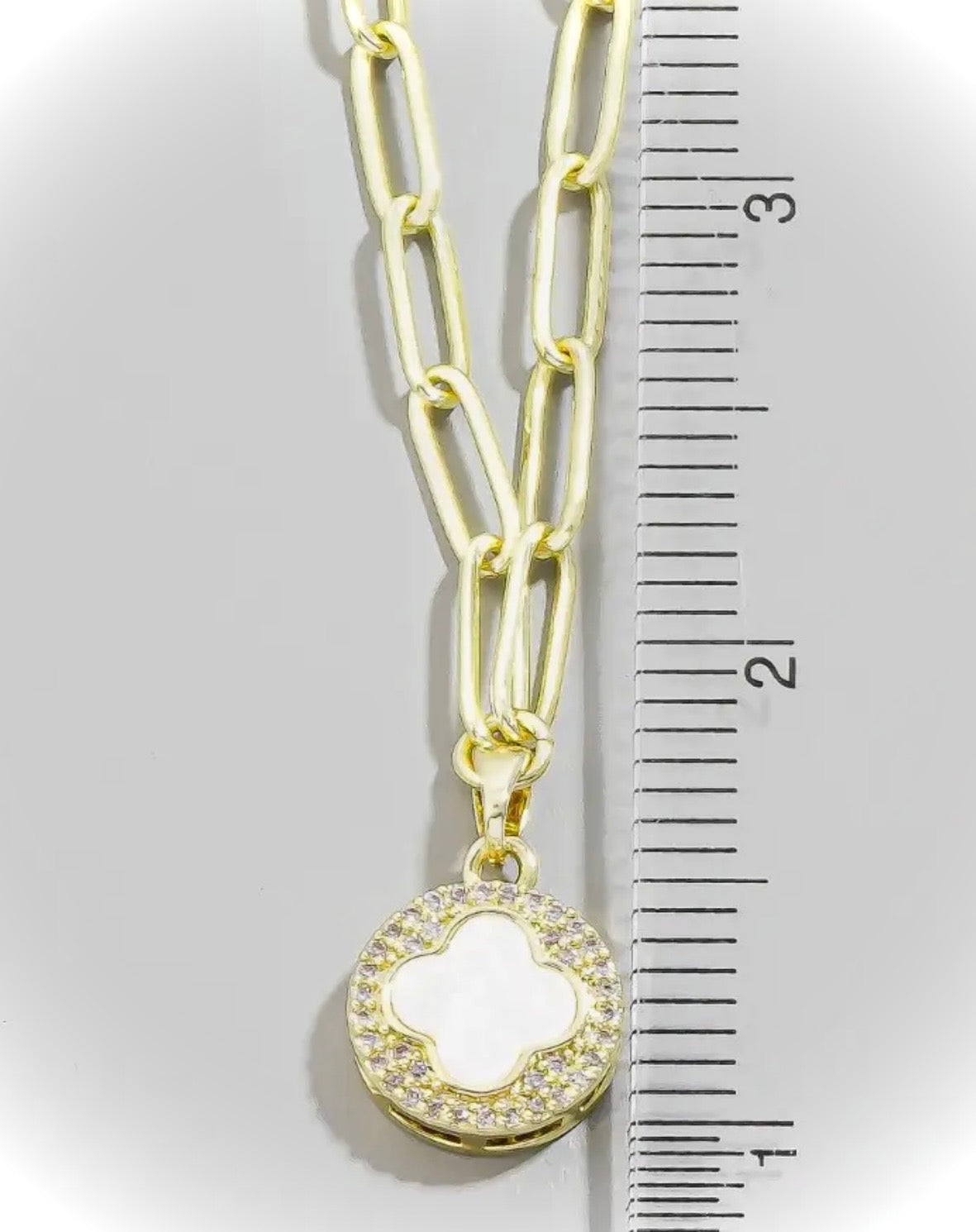 Clover Coin Pendant Necklace