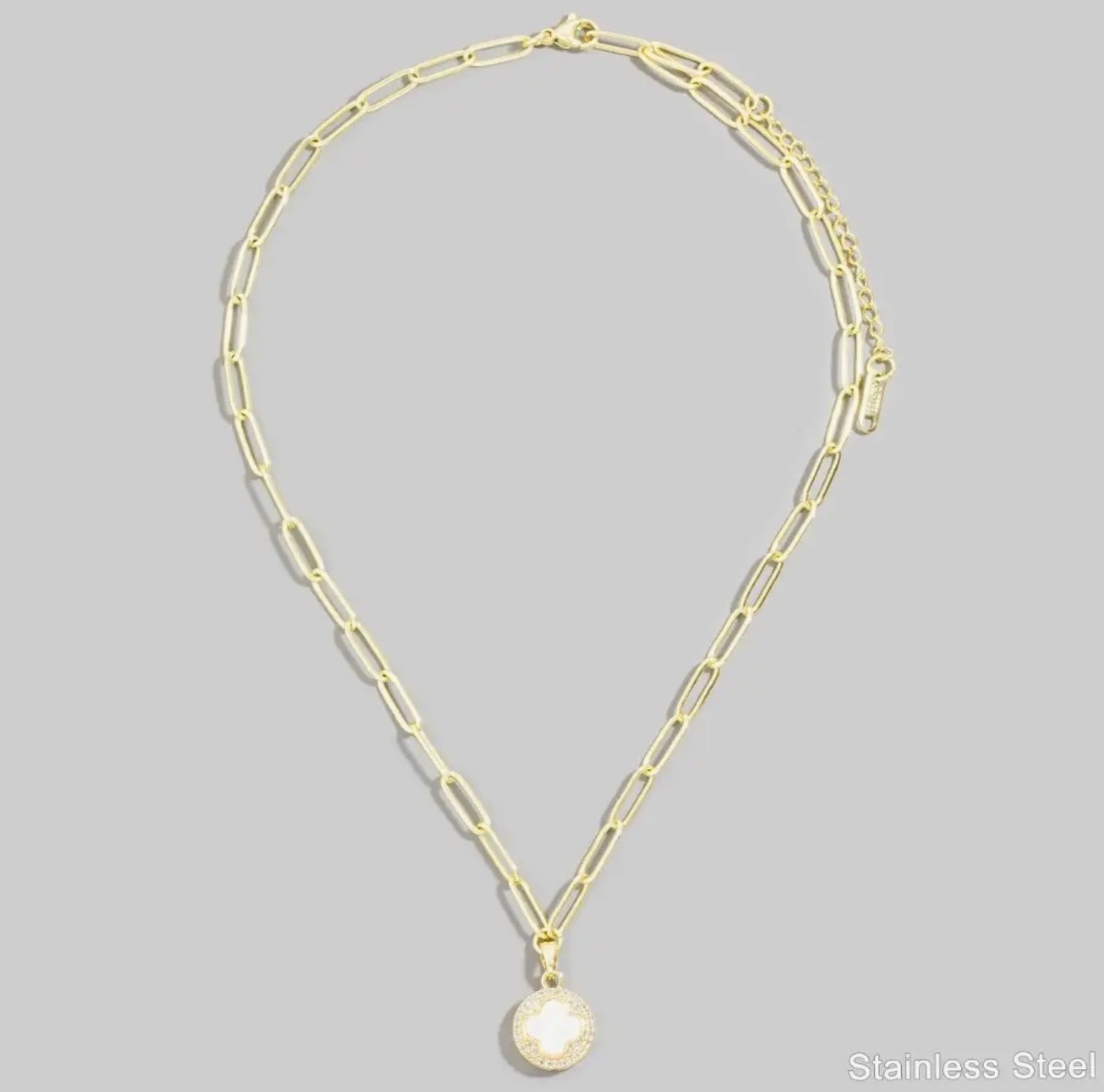 Clover Coin Pendant Necklace