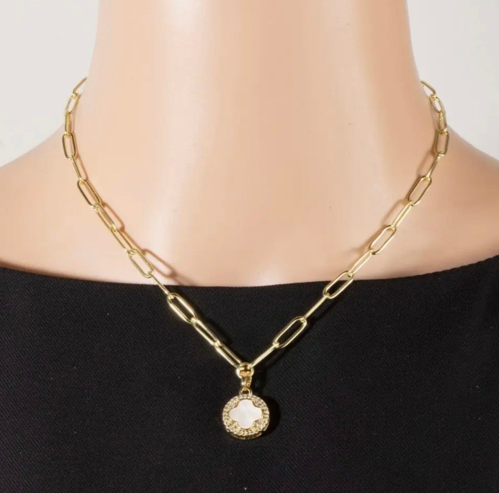Clover Coin Pendant Necklace
