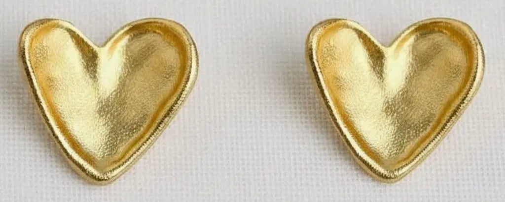 Golden Heart Stud Earrings