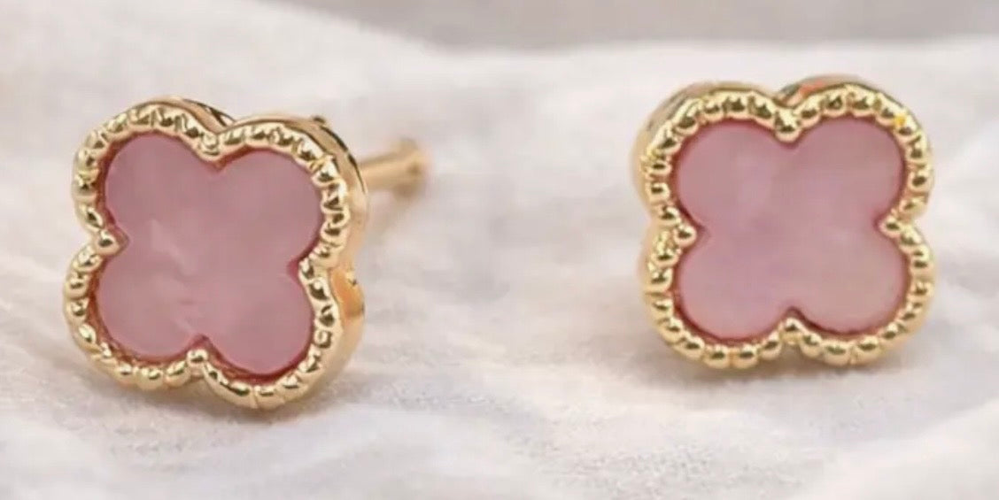 Golden Clover Stud Earrings