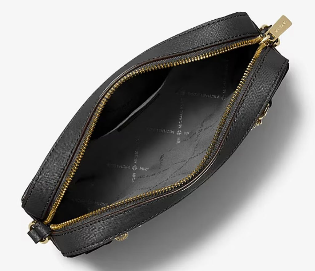 Michael Kors Jet Set Large Saffiano Leather Crossbody - Black
