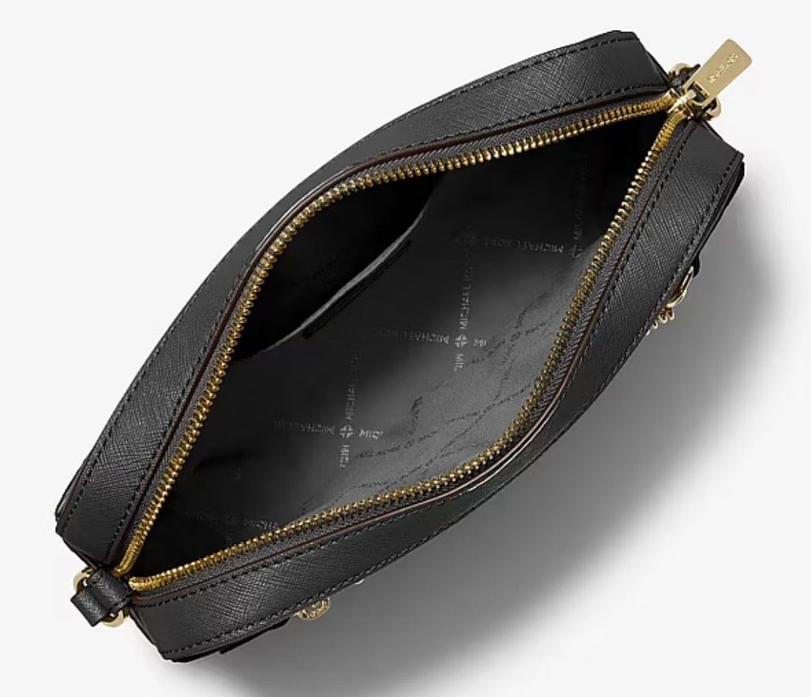 Michael Kors Jet Set Large Saffiano Leather Crossbody - Black