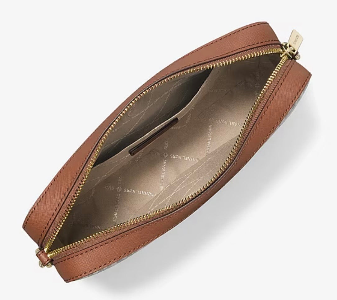 Michael Kors Jet Set Large Signature Logo Crossbody - Vanilla