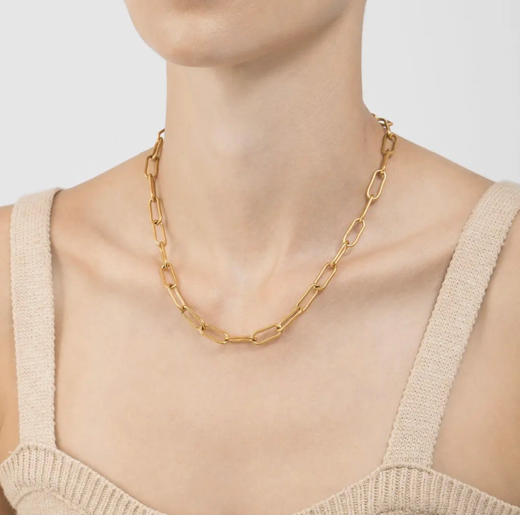 Polished Paperclip Chain Necklace