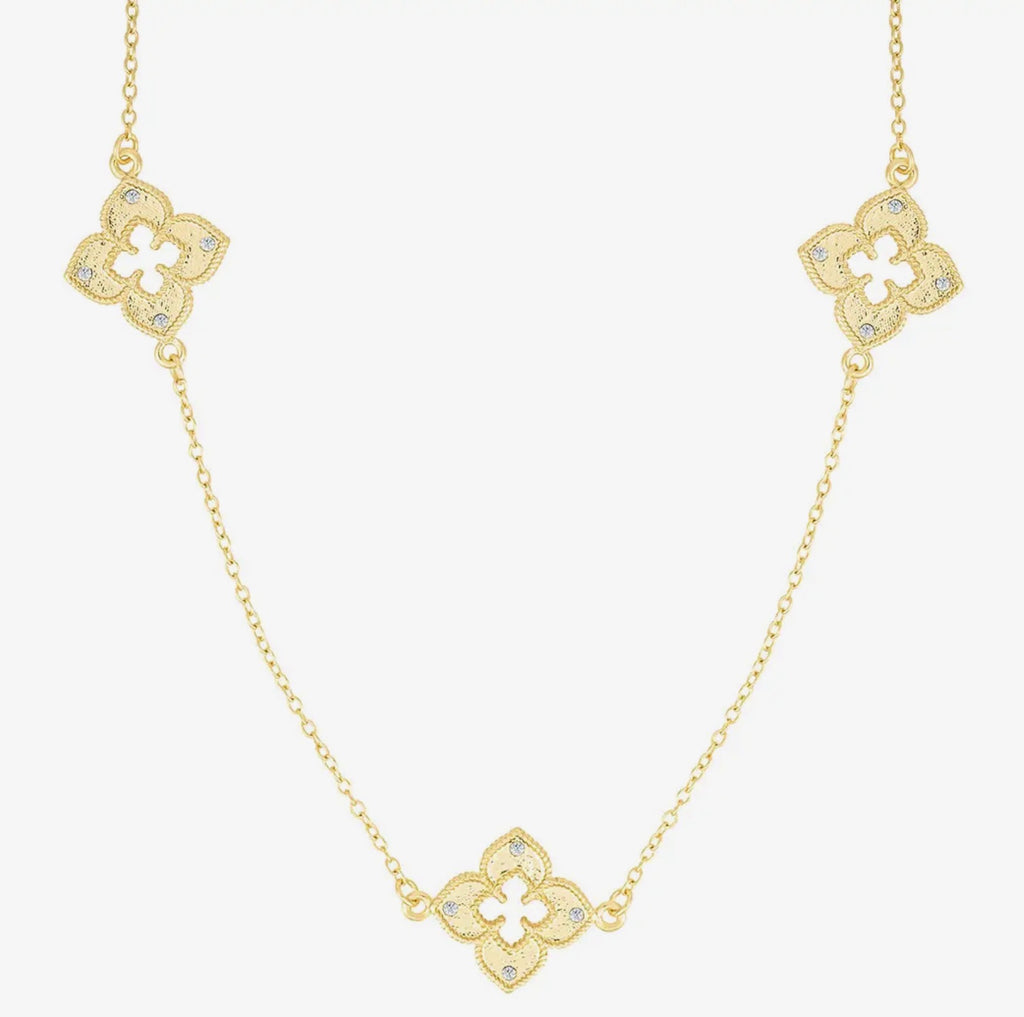 Golden Clover Station Necklace