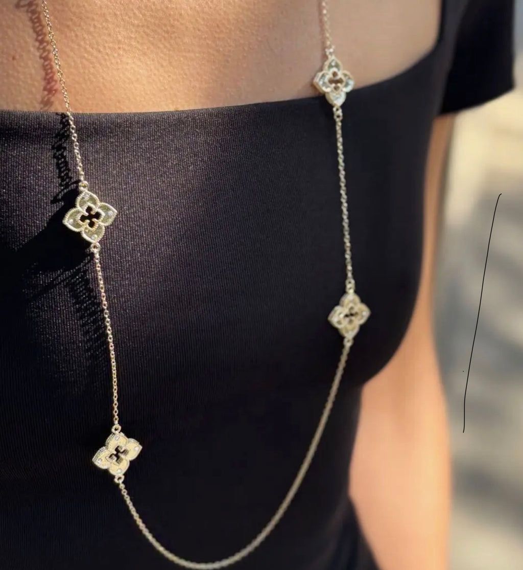 Golden Clover Station Necklace